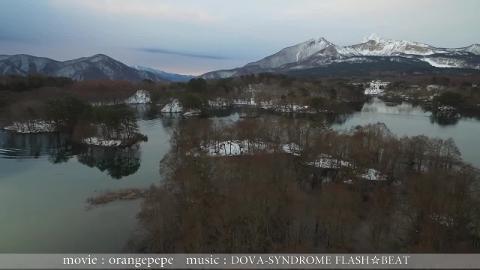 小野川湖～雪どけの頃　空から