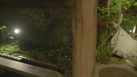 Garden Jomon open-air bath (Nurizawa no Yu at night)